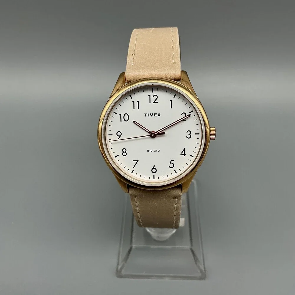 Timex Indiglo Easy Reader Womens Watch 32mm Leather TW2T72400 New Battery